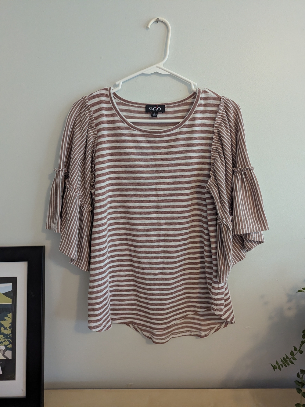 Boho Style Striped Short-Sleeve Top